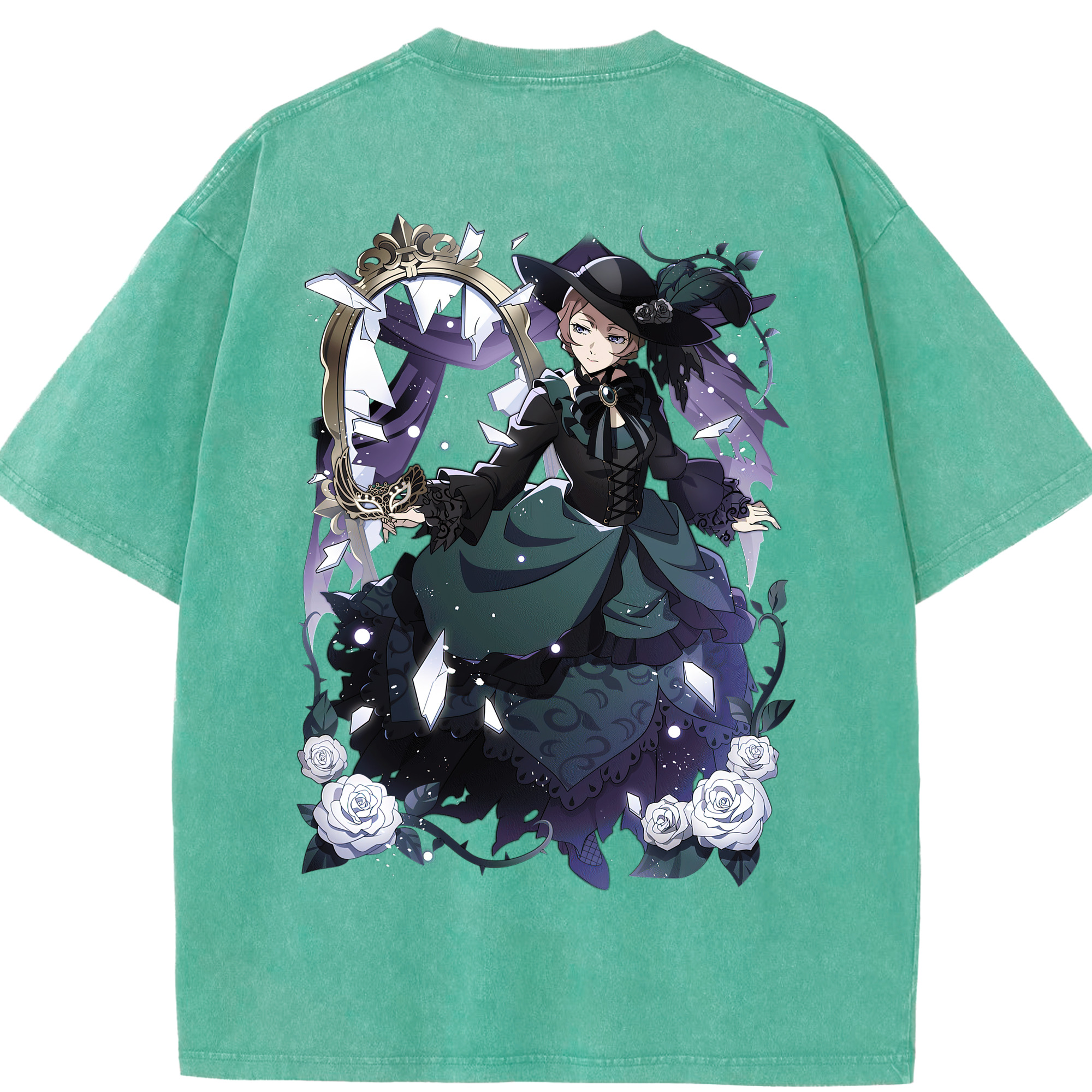 （画像用） 文豪ストレイドッグス Bungo Stray Dogs 綿100% ヴィンテージ風 半袖Tシャツ（背面プリント）